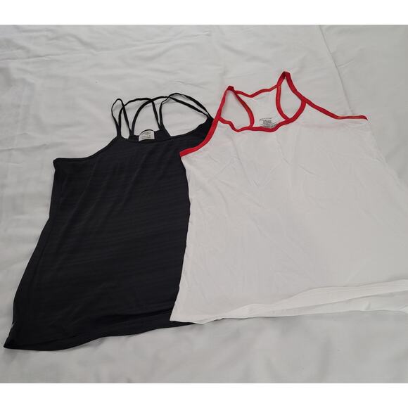 2 Ladies Layering Tank Top Shirts Size XL Stretch Knit Comfy Black Semi Sheer - Picture 2 of 7